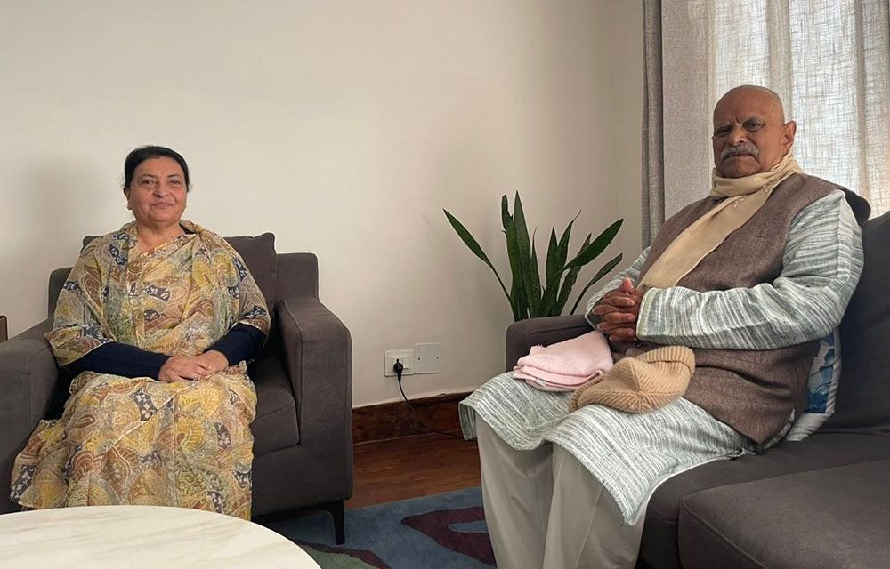 पूर्वराष्ट्रपतिद्वय यादव र भण्डारीबीच भेटवार्ता