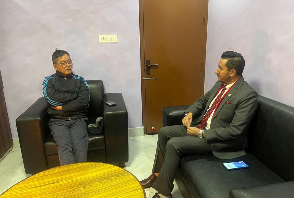 सञ्चारमन्त्री खरेल र राप्रपा अध्यक्ष लिङदेनबीच भेटवार्ता