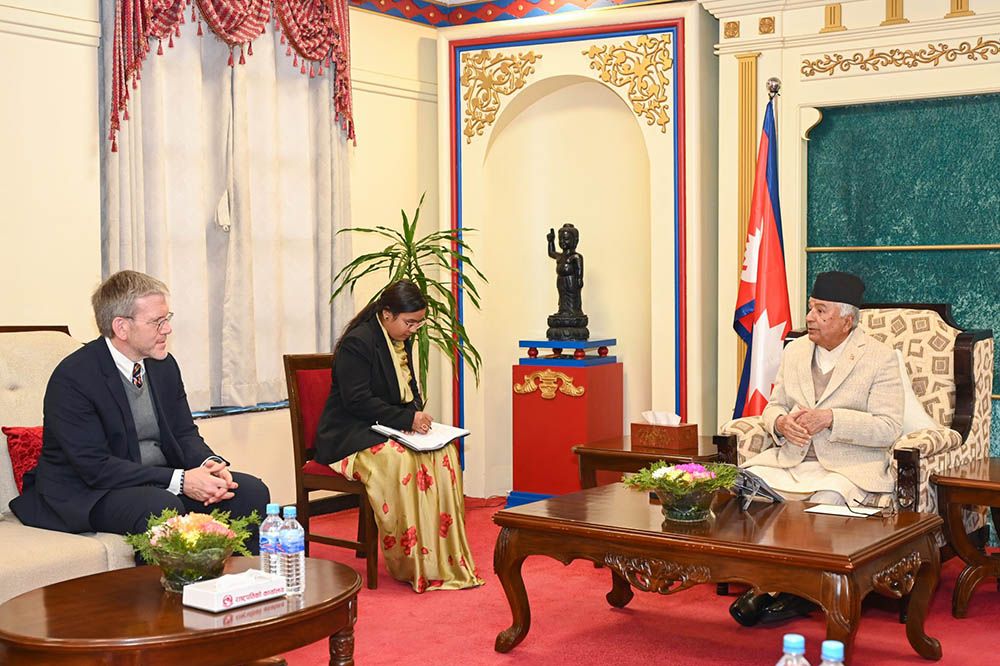 राष्ट्रपति पौडेलसँग अमेरिकी राजदुत थम्प्सनको बिदाई भेट