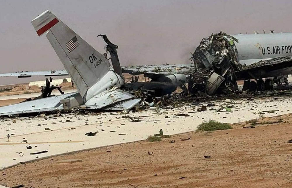 साउदीको प्रिन्स सुल्तान हवाई आधारमा इरानी आक्रमण, अमेरिकी सेनाको विमान ध्वस्त