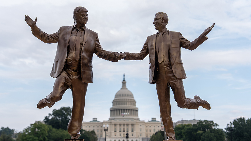 वासिङ्टनमा राखियो ट्रम्प र एपस्टाइनको 'टाइटानिक' पोजको मूर्ति